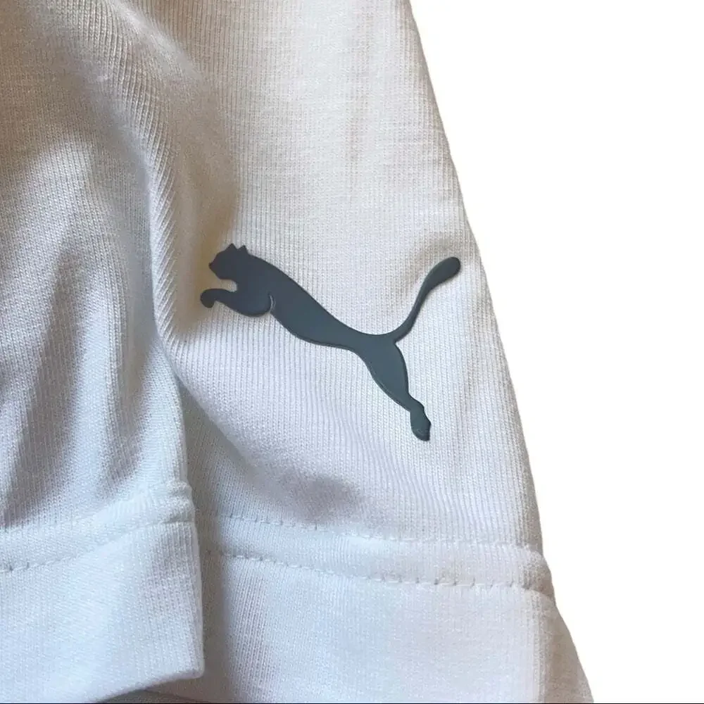 PUMA Men XL White Black Business Casual Preppy Golf Short Sleeve Polo Sh…